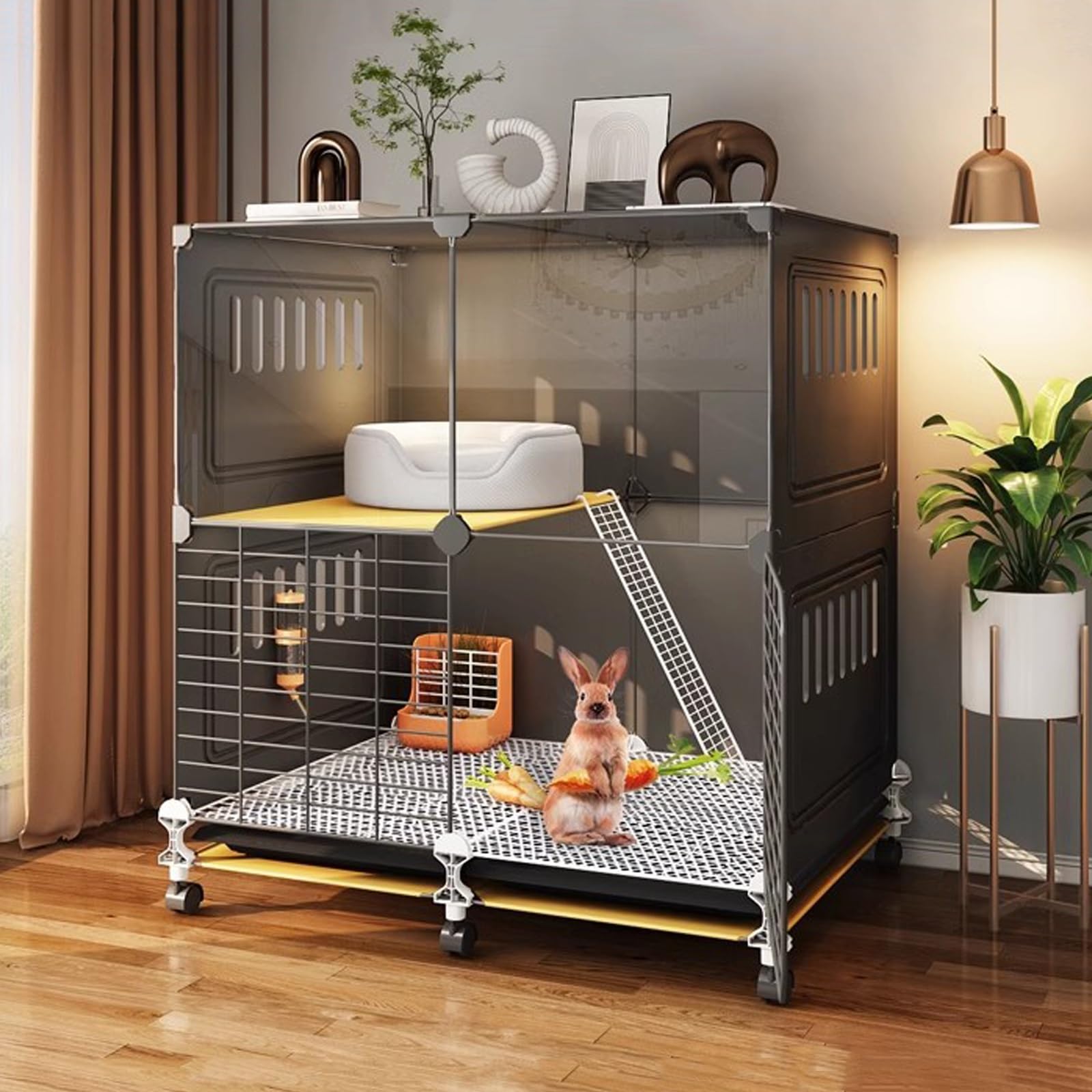WXXSHGDW Large Rabbit cage, Indoor Bunny cage, Small Animal cage